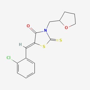 (5Z)-5-(2-chlorobenzylidene)-3-(tetrahydrofuran-2-ylmethyl)-2-thioxo-1,3-thiazolidin-4-one