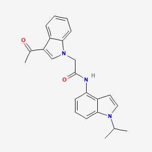 molecular formula C23H23N3O2 B12174854 2-(3-acetyl-1H-indol-1-yl)-N-[1-(propan-2-yl)-1H-indol-4-yl]acetamide 