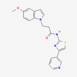 molecular formula C20H18N4O2S B12174874 3-(5-methoxy-1H-indol-1-yl)-N-(4-(pyridin-3-yl)thiazol-2-yl)propanamide 