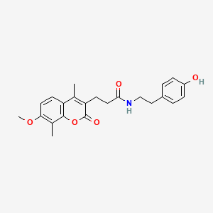 N-[2-(4-hydroxyphenyl)ethyl]-3-(7-methoxy-4,8-dimethyl-2-oxo-2H-chromen-3-yl)propanamide