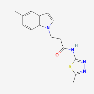 molecular formula C15H16N4OS B12174956 3-(5-methyl-1H-indol-1-yl)-N-[(2Z)-5-methyl-1,3,4-thiadiazol-2(3H)-ylidene]propanamide 