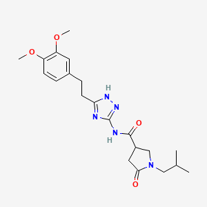 N-{3-[2-(3,4-dimethoxyphenyl)ethyl]-1H-1,2,4-triazol-5-yl}-1-(2-methylpropyl)-5-oxopyrrolidine-3-carboxamide