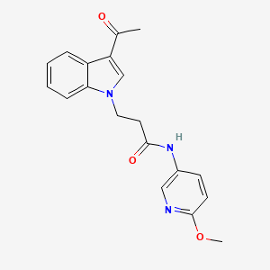 3-(3-acetyl-1H-indol-1-yl)-N-(6-methoxypyridin-3-yl)propanamide