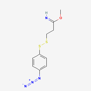 molecular formula C10H12N4OS2 B1217499 Methyl 3-((p-azidophenyl)dithio)propionimidate CAS No. 63958-36-1