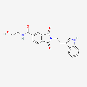 molecular formula C21H19N3O4 B12175006 N-(2-hydroxyethyl)-2-[2-(1H-indol-3-yl)ethyl]-1,3-dioxo-2,3-dihydro-1H-isoindole-5-carboxamide 