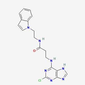 molecular formula C18H18ClN7O B12175011 N~3~-(2-chloro-9H-purin-6-yl)-N-[2-(1H-indol-1-yl)ethyl]-beta-alaninamide 