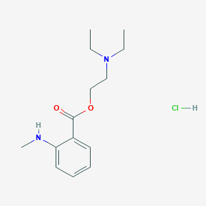 molecular formula C14H23ClN2O2 B1217502 Benzoic acid, 2-(methylamino)-, 2-(diethylamino)ethyl ester, monohydrochloride CAS No. 78325-32-3
