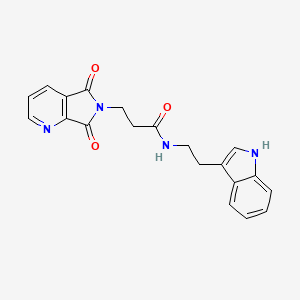 molecular formula C20H18N4O3 B12175037 3-(5,7-dioxo-5,7-dihydro-6H-pyrrolo[3,4-b]pyridin-6-yl)-N-[2-(1H-indol-3-yl)ethyl]propanamide 