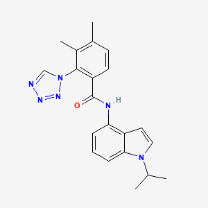 molecular formula C21H22N6O B12175087 3,4-dimethyl-N-[1-(propan-2-yl)-1H-indol-4-yl]-2-(1H-tetrazol-1-yl)benzamide 