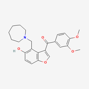 molecular formula C24H27NO5 B12175112 [4-(Azepan-1-ylmethyl)-5-hydroxy-1-benzofuran-3-yl](3,4-dimethoxyphenyl)methanone 