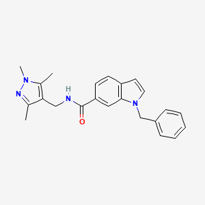 molecular formula C23H24N4O B12175136 1-benzyl-N-[(1,3,5-trimethyl-1H-pyrazol-4-yl)methyl]-1H-indole-6-carboxamide 