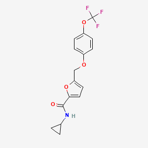 molecular formula C16H14F3NO4 B12175141 N-cyclopropyl-5-{[4-(trifluoromethoxy)phenoxy]methyl}-2-furamide 