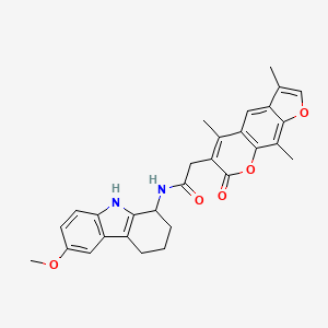 N-(6-methoxy-2,3,4,9-tetrahydro-1H-carbazol-1-yl)-2-(3,5,9-trimethyl-7-oxo-7H-furo[3,2-g]chromen-6-yl)acetamide