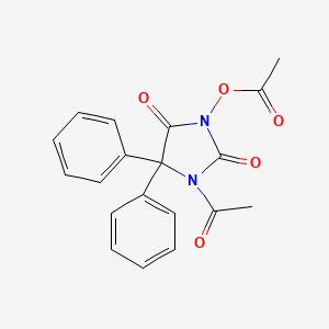 B1217520 1-Acetyl-3-acetoxy-5',5-diphenylhydantoin CAS No. 56775-94-1