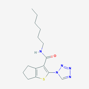 N-hexyl-2-(1H-tetrazol-1-yl)-5,6-dihydro-4H-cyclopenta[b]thiophene-3-carboxamide