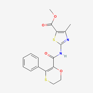 Methyl 4-methyl-2-{[(3-phenyl-5,6-dihydro-1,4-oxathiin-2-yl)carbonyl]amino}-1,3-thiazole-5-carboxylate