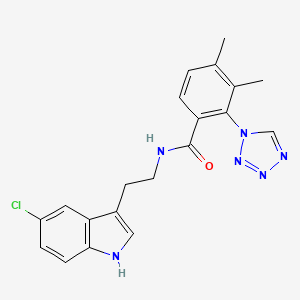 N-[2-(5-chloro-1H-indol-3-yl)ethyl]-3,4-dimethyl-2-(1H-tetrazol-1-yl)benzamide