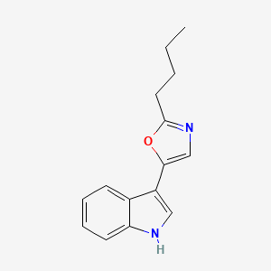B1217532 1H-Indole, 3-(2-butyl-5-oxazolyl)- CAS No. 93773-63-8