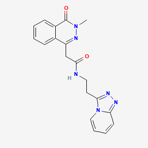 molecular formula C19H18N6O2 B12175327 2-(3-methyl-4-oxo-3,4-dihydrophthalazin-1-yl)-N-[2-([1,2,4]triazolo[4,3-a]pyridin-3-yl)ethyl]acetamide 