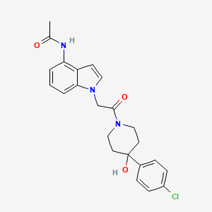 molecular formula C23H24ClN3O3 B12175328 N-(1-{2-[4-(4-chlorophenyl)-4-hydroxypiperidino]-2-oxoethyl}-1H-indol-4-yl)acetamide 