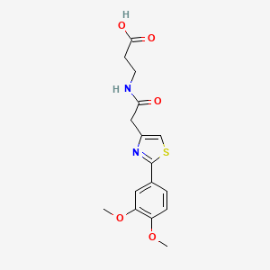 molecular formula C16H18N2O5S B12175359 N-{[2-(3,4-dimethoxyphenyl)-1,3-thiazol-4-yl]acetyl}-beta-alanine 