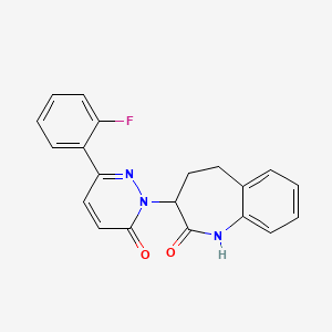 molecular formula C20H16FN3O2 B12175406 6-(2-fluorophenyl)-2-(2-hydroxy-4,5-dihydro-3H-1-benzazepin-3-yl)pyridazin-3(2H)-one 