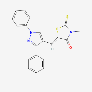 (5Z)-3-methyl-5-{[3-(4-methylphenyl)-1-phenyl-1H-pyrazol-4-yl]methylidene}-2-thioxo-1,3-thiazolidin-4-one