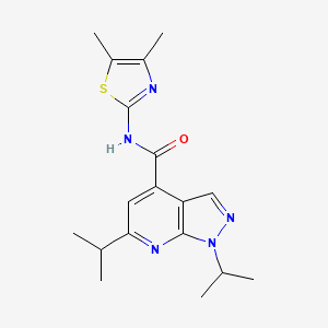 N-[(2Z)-4,5-dimethyl-1,3-thiazol-2(3H)-ylidene]-1,6-di(propan-2-yl)-1H-pyrazolo[3,4-b]pyridine-4-carboxamide