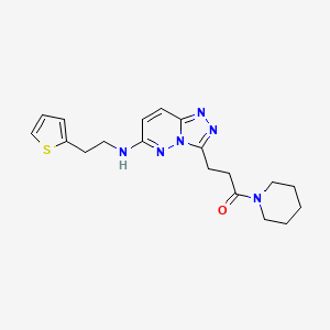 1-(Piperidin-1-yl)-3-(6-{[2-(thiophen-2-yl)ethyl]amino}[1,2,4]triazolo[4,3-b]pyridazin-3-yl)propan-1-one