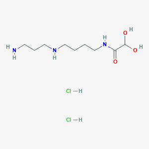 B1217552 Acetamide, N-(4-((3-aminopropyl)amino)butyl)-2,2-dihydroxy-, dihydrochloride CAS No. 80926-66-5