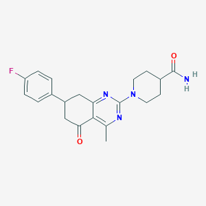 1-[7-(4-Fluorophenyl)-4-methyl-5-oxo-5,6,7,8-tetrahydroquinazolin-2-yl]piperidine-4-carboxamide