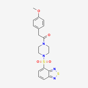 molecular formula C19H20N4O4S2 B12175602 1-[4-(2,1,3-Benzothiadiazol-4-ylsulfonyl)piperazin-1-yl]-2-(4-methoxyphenyl)ethanone 