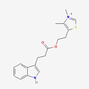 B1217561 2-(3,4-Dimethylthiazolium)ethyl indole-3-propionate CAS No. 88285-69-2
