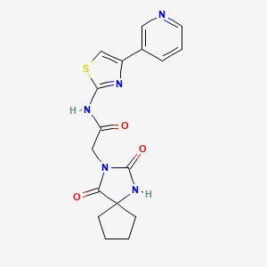 2-(2,4-dioxo-1,3-diazaspiro[4.4]nonan-3-yl)-N-(4-(pyridin-3-yl)thiazol-2-yl)acetamide