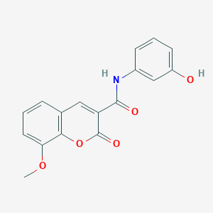 molecular formula C17H13NO5 B12175656 N-(3-hydroxyphenyl)-8-methoxy-2-oxo-2H-chromene-3-carboxamide 