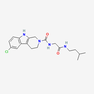 molecular formula C19H25ClN4O2 B12175669 6-chloro-N-{2-[(3-methylbutyl)amino]-2-oxoethyl}-1,3,4,9-tetrahydro-2H-beta-carboline-2-carboxamide 