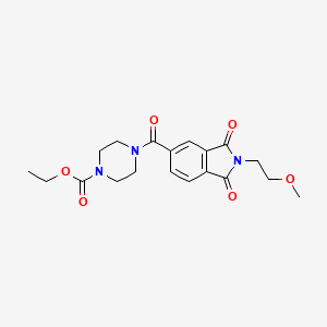 molecular formula C19H23N3O6 B12175728 ethyl 4-{[2-(2-methoxyethyl)-1,3-dioxo-2,3-dihydro-1H-isoindol-5-yl]carbonyl}piperazine-1-carboxylate 