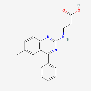 molecular formula C18H17N3O2 B1217573 3-[(6-Methyl-4-phenyl-2-quinazolinyl)amino]propanoic acid 