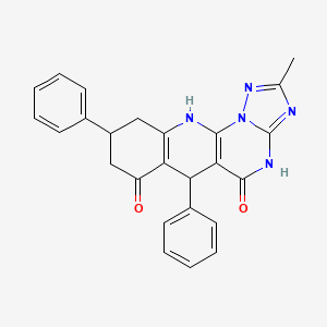 13-methyl-2,6-diphenyl-9,11,12,14,16-pentazatetracyclo[8.7.0.03,8.011,15]heptadeca-1(10),3(8),12,14-tetraene-4,17-dione