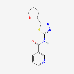 N-[(2E)-5-(tetrahydrofuran-2-yl)-1,3,4-thiadiazol-2(3H)-ylidene]pyridine-3-carboxamide