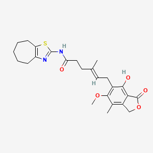 molecular formula C25H30N2O5S B12175756 (E)-6-(4-hydroxy-6-methoxy-7-methyl-3-oxo-1,3-dihydroisobenzofuran-5-yl)-4-methyl-N-(5,6,7,8-tetrahydro-4H-cyclohepta[d]thiazol-2-yl)hex-4-enamide 