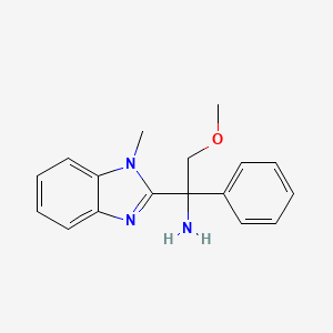 molecular formula C17H19N3O B1217576 2-Methoxy-1-(1-methyl-2-benzimidazolyl)-1-phenylethanamine 
