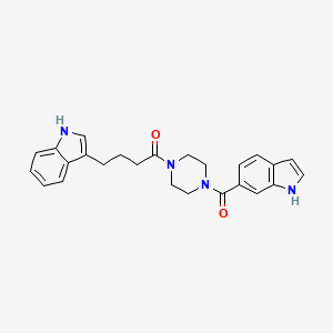 molecular formula C25H26N4O2 B12175801 4-(1H-indol-3-yl)-1-[4-(1H-indol-6-ylcarbonyl)piperazin-1-yl]butan-1-one 