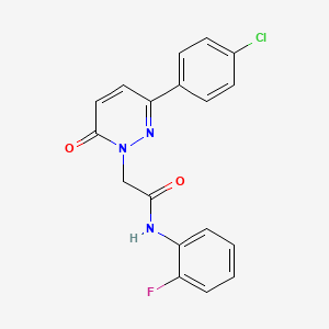 molecular formula C18H13ClFN3O2 B12175864 2-(3-(4-chlorophenyl)-6-oxopyridazin-1(6H)-yl)-N-(2-fluorophenyl)acetamide 