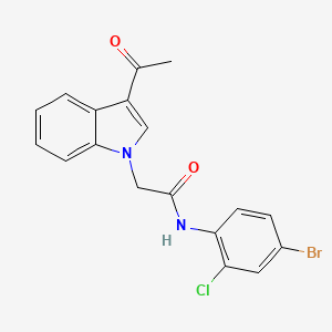 2-(3-acetyl-1H-indol-1-yl)-N-(4-bromo-2-chlorophenyl)acetamide