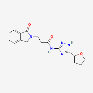 3-(1-oxo-1,3-dihydro-2H-isoindol-2-yl)-N-[3-(tetrahydrofuran-2-yl)-1H-1,2,4-triazol-5-yl]propanamide