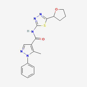 5-methyl-1-phenyl-N-(5-(tetrahydrofuran-2-yl)-1,3,4-thiadiazol-2-yl)-1H-pyrazole-4-carboxamide