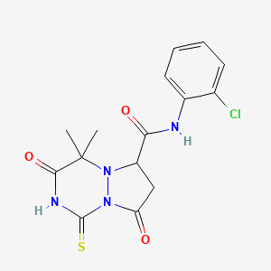 N-(2-chlorophenyl)-4,4-dimethyl-3,8-dioxo-1-thioxohexahydro-6H-pyrazolo[1,2-a][1,2,4]triazine-6-carboxamide