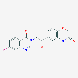 molecular formula C19H14FN3O4 B12175972 6-[(7-fluoro-4-oxoquinazolin-3(4H)-yl)acetyl]-4-methyl-2H-1,4-benzoxazin-3(4H)-one 