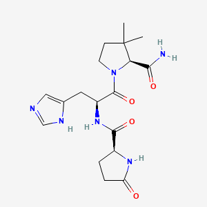 molecular formula C18H26N6O4 B1217598 L-Pyroglutamyl-L-histidyl-3,3-dimethylprolinamide CAS No. 76820-40-1
